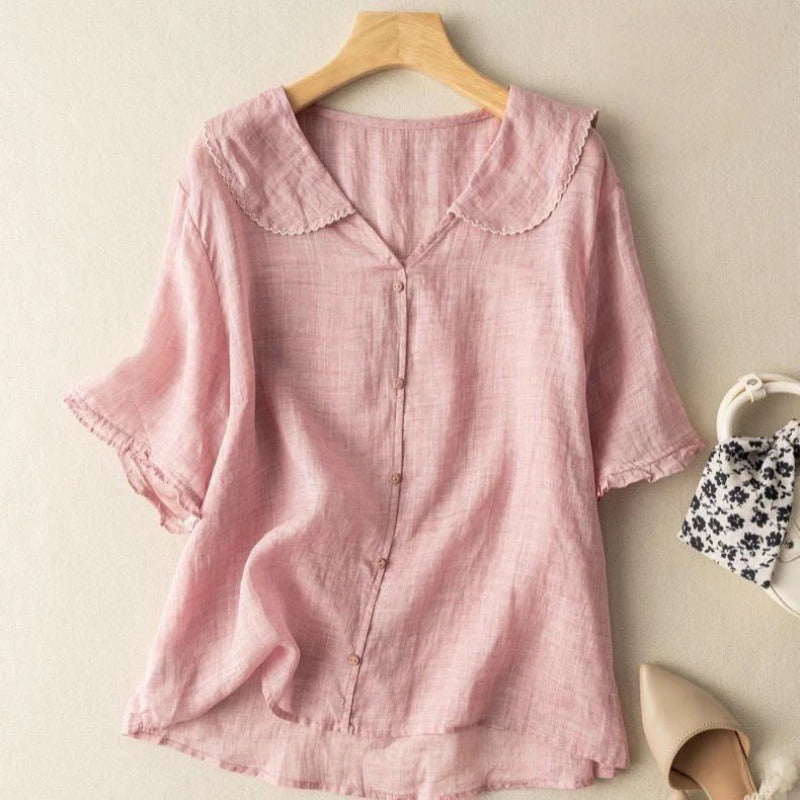 Linnea Malmö™ - Vintage Blus med Knappar