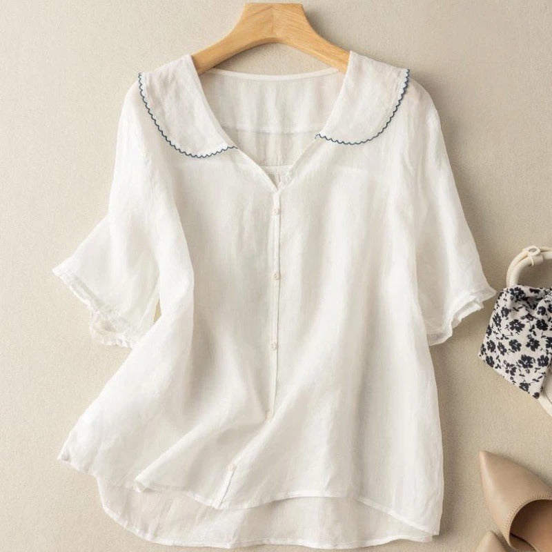 Linnea Malmö™ - Vintage Blus med Knappar