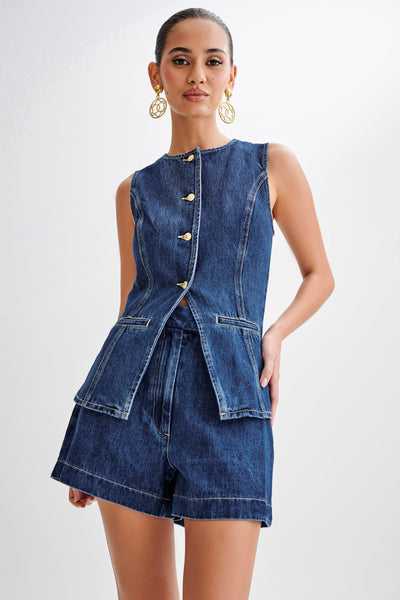 Linnea Malmö™ | Trendigt denimset med knappar