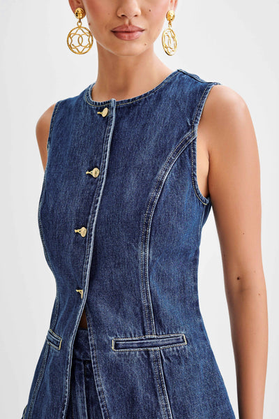 Linnea Malmö™ | Trendigt denimset med knappar