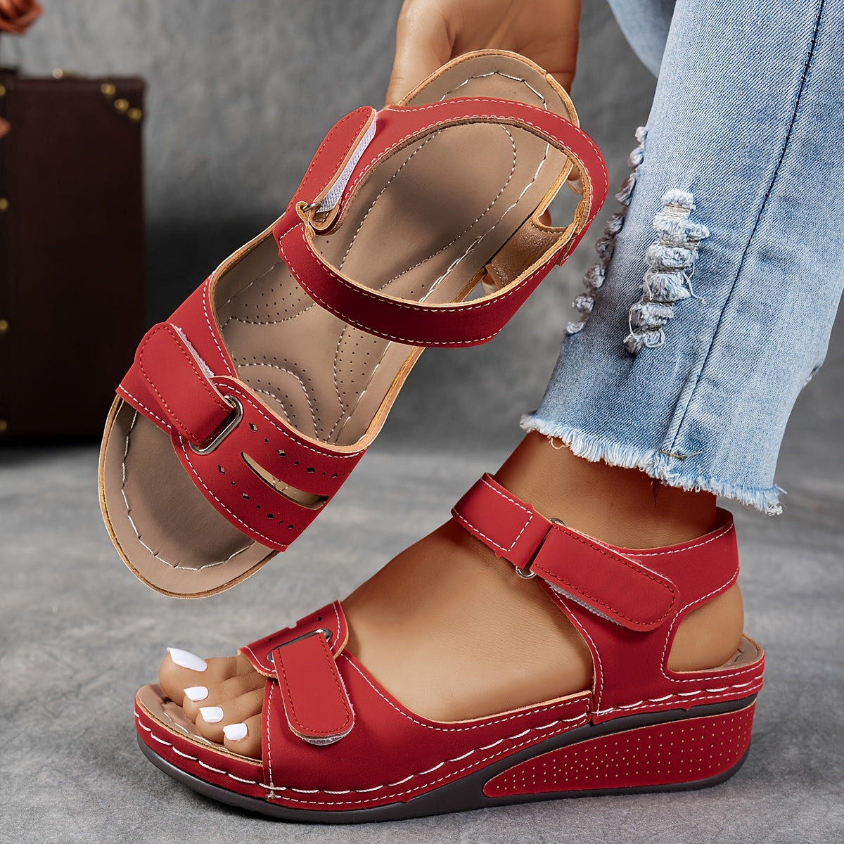 Linnea Malmö™ | Aldona - Ortopediska sandaler med kilklack