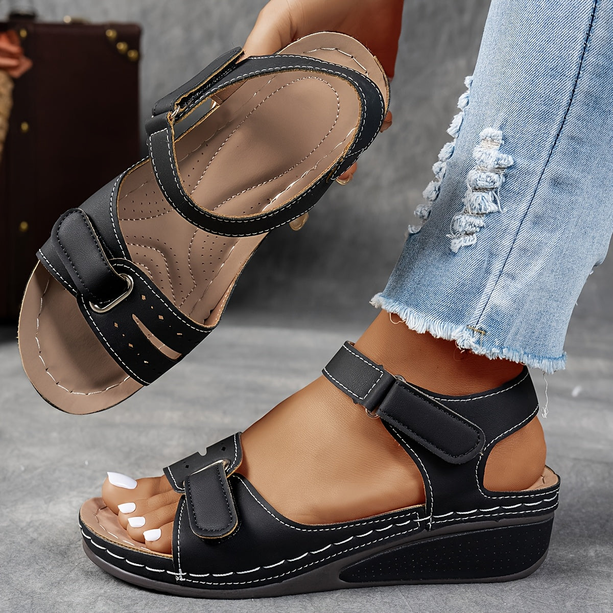 Linnea Malmö™ | Aldona - Ortopediska sandaler med kilklack