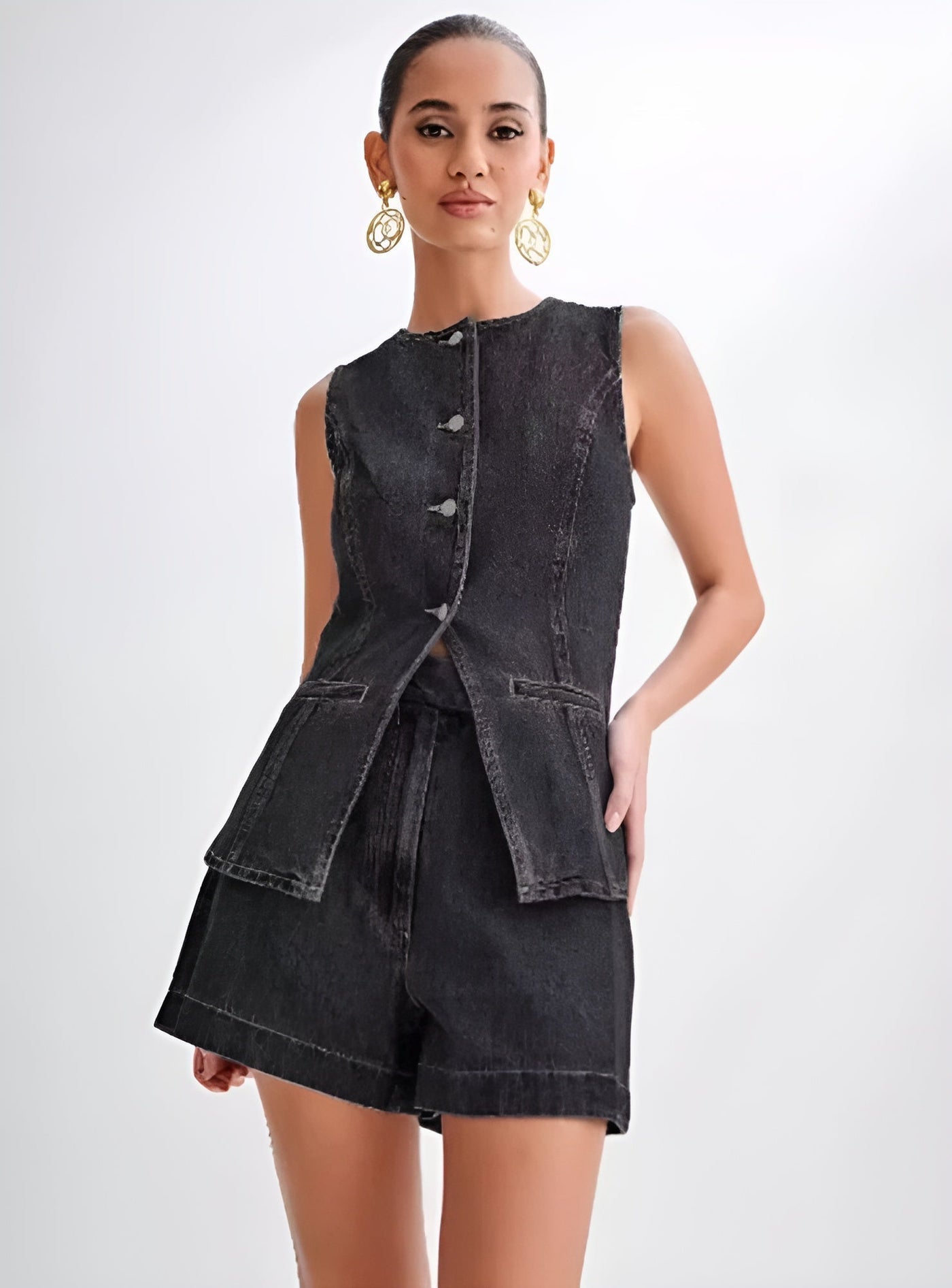 Linnea Malmö™ | Trendigt denimset med knappar