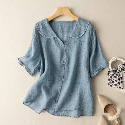 Linnea Malmö™ - Vintage Blus med Knappar