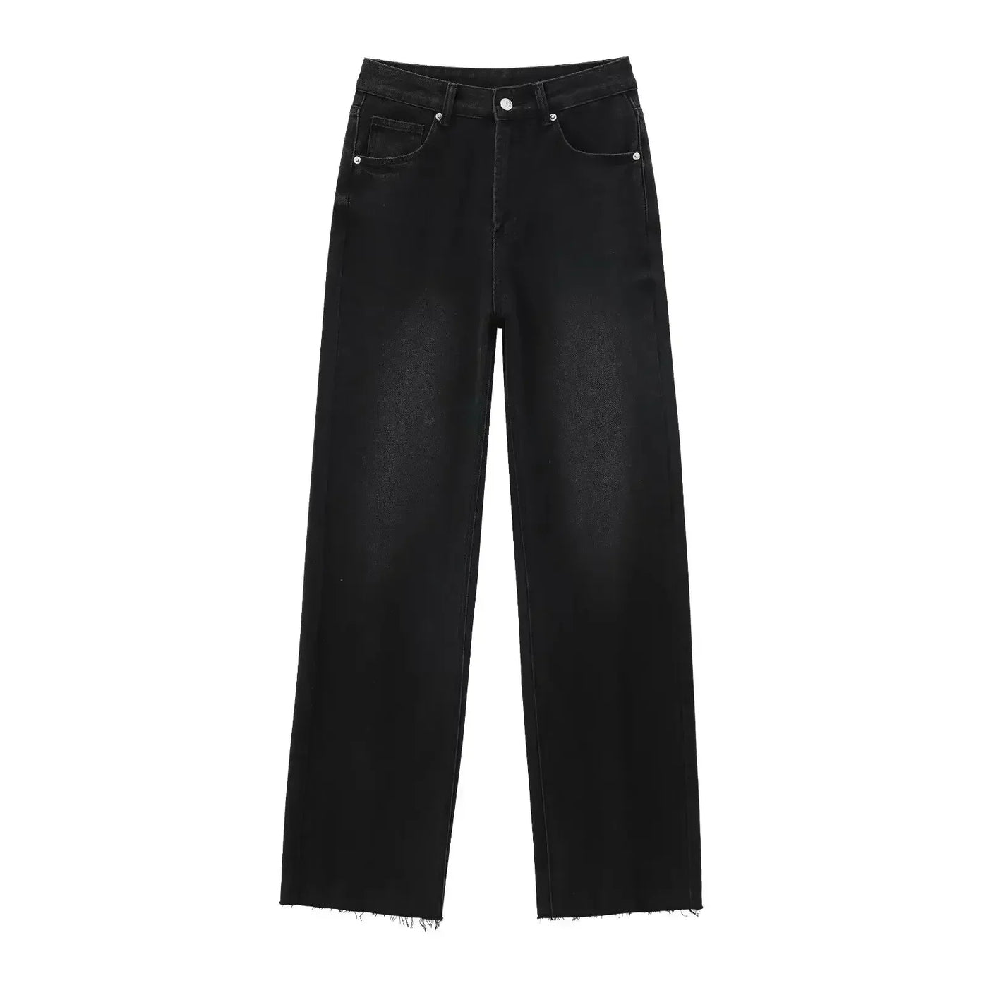 Linnea Malmö™ | Elegant Svart Jeans med Rå Finish