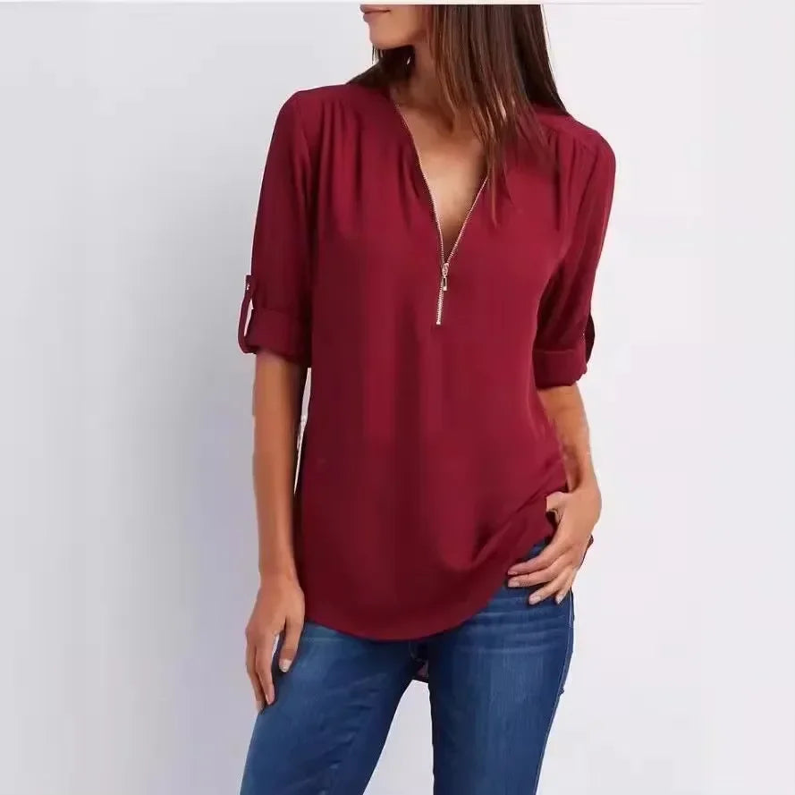 Linnea Malmö™ | Ronja – Elegant topp med dragkedja