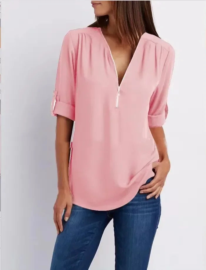 Linnea Malmö™ | Ronja – Elegant topp med dragkedja