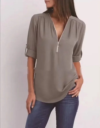 Linnea Malmö™ | Ronja – Elegant topp med dragkedja