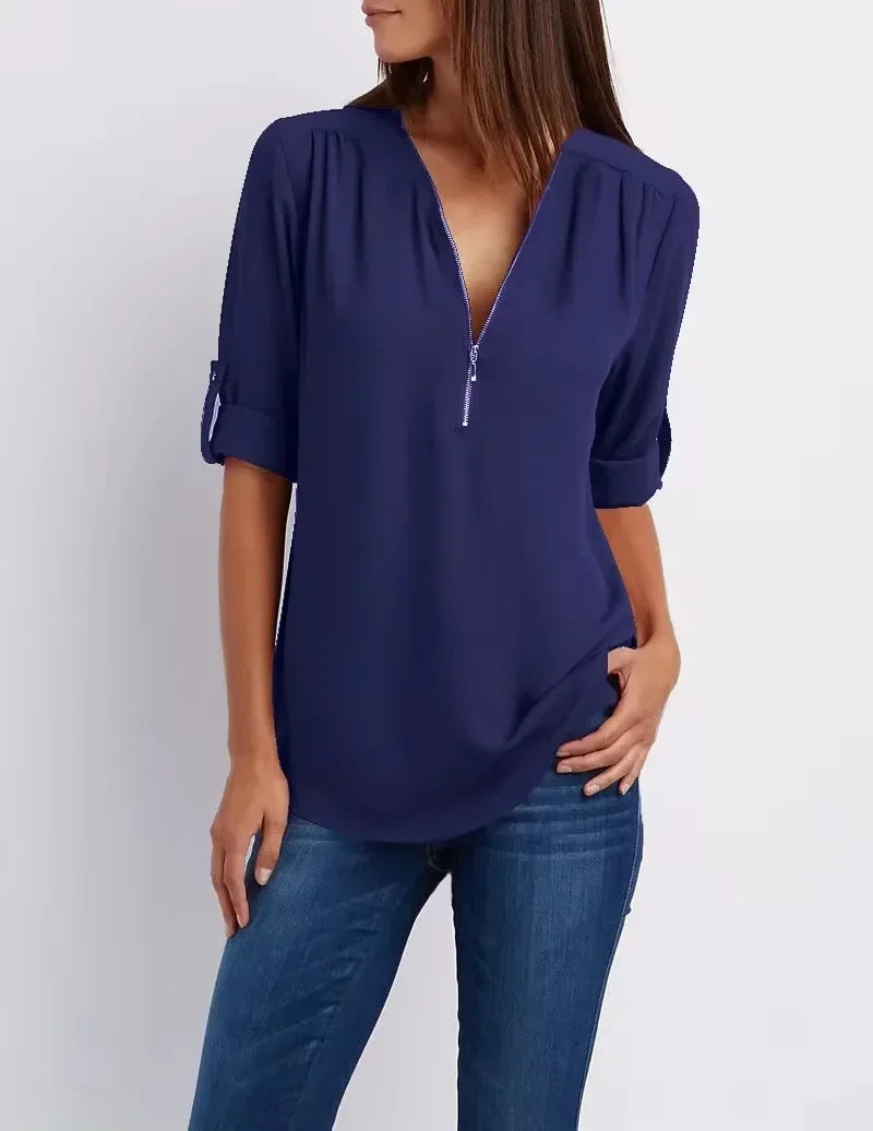 Linnea Malmö™ | Ronja – Elegant topp med dragkedja