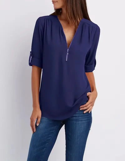 Linnea Malmö™ | Ronja – Elegant topp med dragkedja
