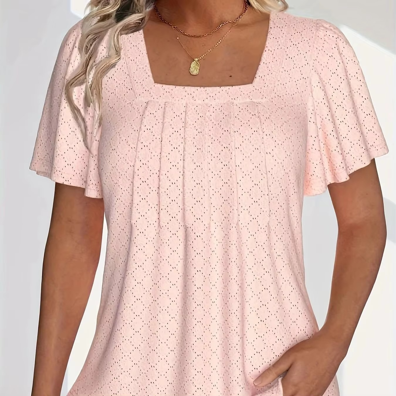 Linnea Malmö™ | Mirelle – Blus med fyrkantig halsringning och textur