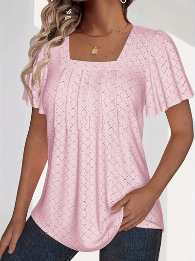 Linnea Malmö™ | Mirelle – Blus med fyrkantig halsringning och textur