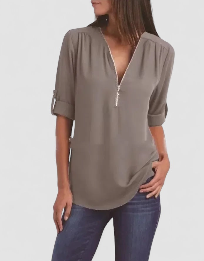 Linnea Malmö™ | Ronja – Elegant topp med dragkedja